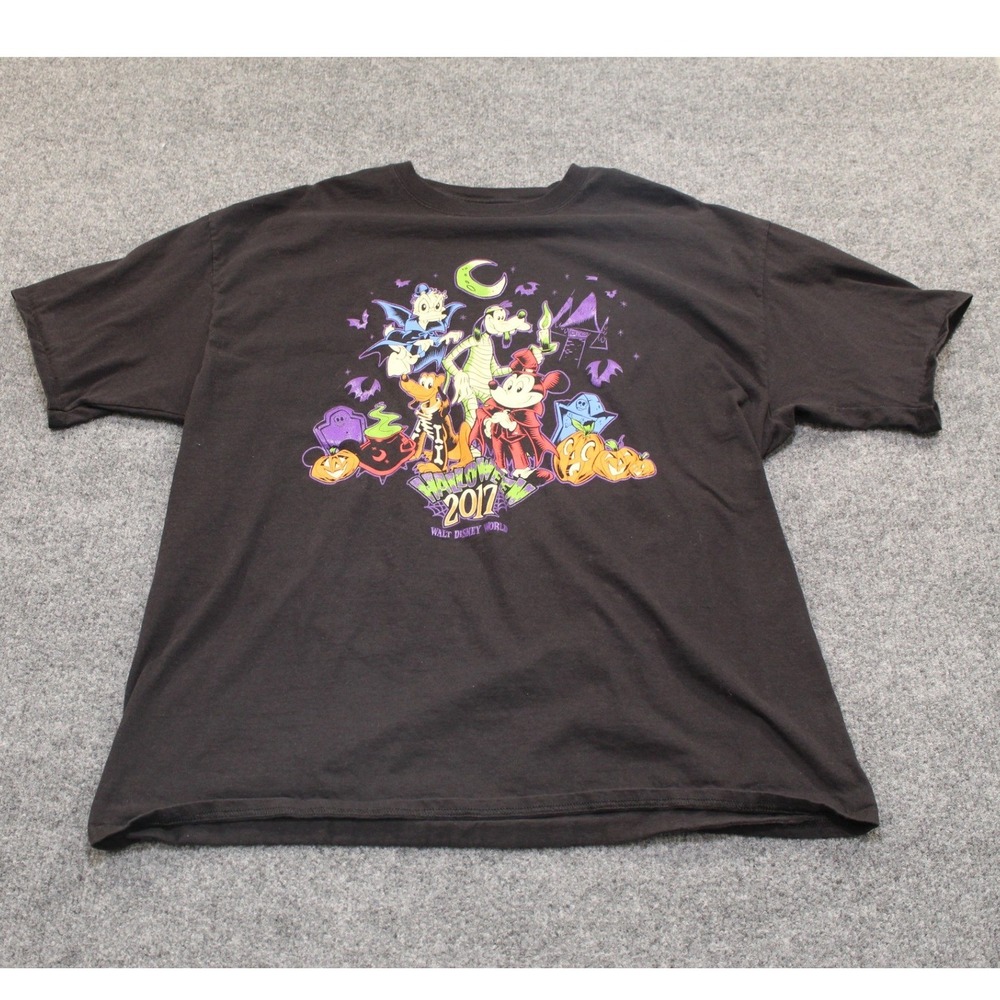 Disney Parks Halloween 2017‎ Walt Disney World Mickey Pluto Black Tee Shirt 2XL